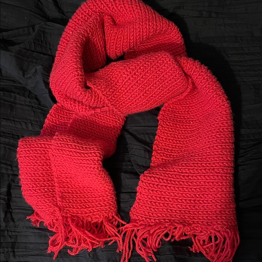 Cozy Pink hand knit scarf